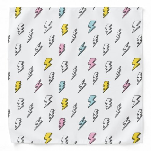 Cute Doodle Lightning Bolt Pattern Bandana