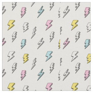 Cute Doodle Lightning Bolt Pattern Fabric