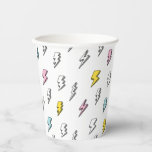 Cute Doodle Lightning Bolt Pattern Paper Cups