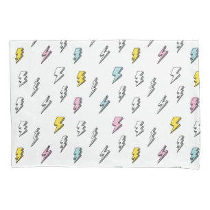 Cute Doodle Lightning Bolt Pattern Pillow Case