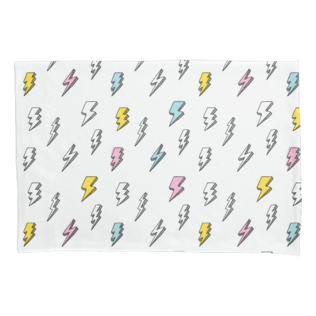 Cute Doodle Lightning Bolt Pattern Pillow Case (Front)