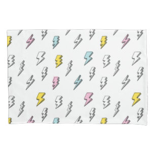 Cute Doodle Lightning Bolt Pattern Pillow Case