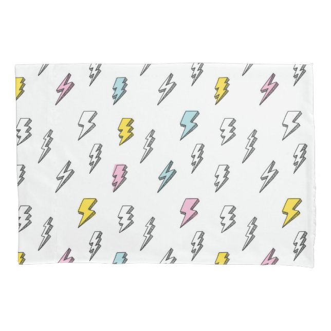Cute Doodle Lightning Bolt Pattern Pillow Case (Front)