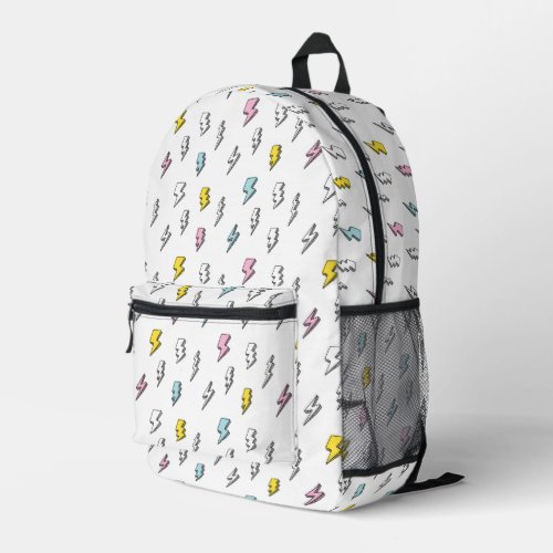 Cute Doodle Lightning Bolt Pattern Printed Backpack