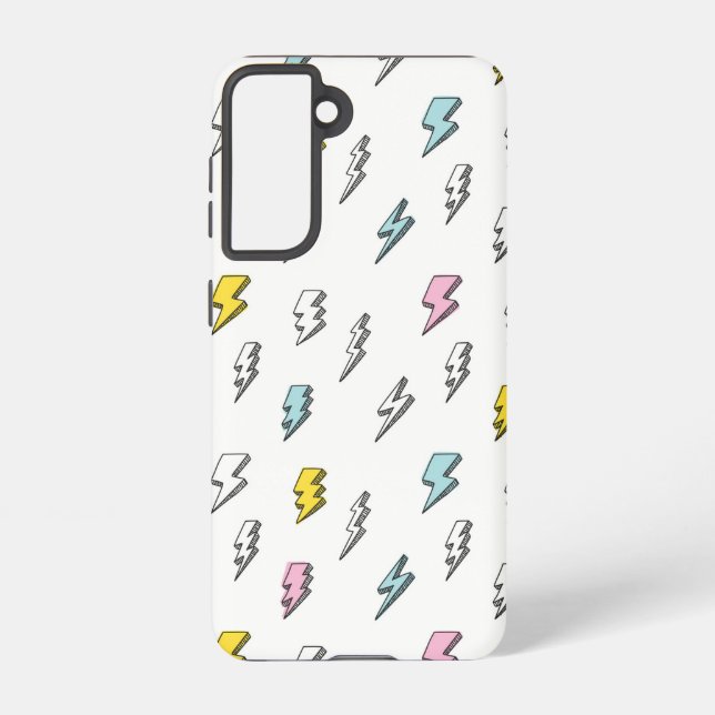 Cute Doodle Lightning Bolt Pattern Samsung Galaxy Case (Back)