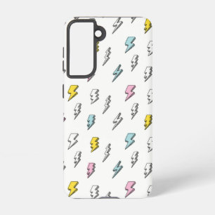 Cute Doodle Lightning Bolt Pattern Samsung Galaxy S21 Case