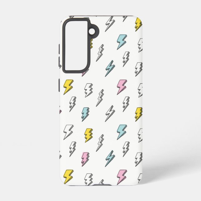 Cute Doodle Lightning Bolt Pattern Samsung Galaxy Case (Back)