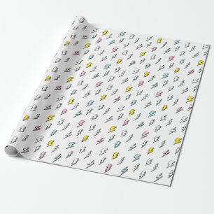 Cute Doodle Lightning Bolt Pattern Wrapping Paper