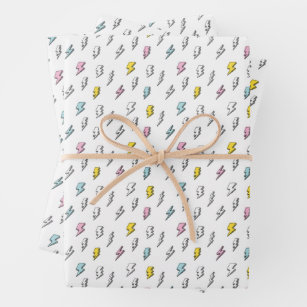 Pretty edelweiss pattern wrapping paper sheets