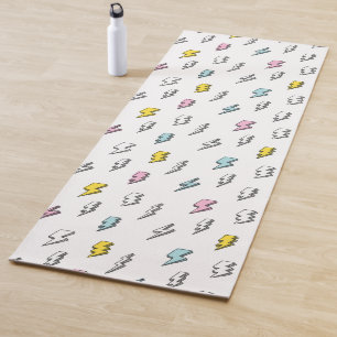 Cute Doodle Lightning Bolt Pattern Yoga Mat