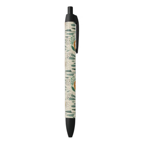 Cute Doodle Lion Jungle Rainforest Pattern Black Ink Pen