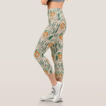Cute Doodle Lion Jungle Rainforest Pattern Capri Leggings