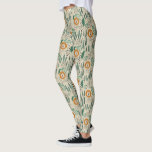 Cute Doodle Lion Jungle Rainforest Pattern Leggings