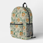 Cute Doodle Lion Jungle Rainforest Pattern Printed Backpack