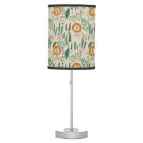 Cute Doodle Lion Jungle Rainforest Pattern Table Lamp