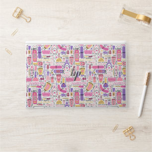 Cute Doodle Manicure Pattern HP Laptop Skin