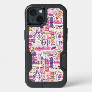 Cute Doodle Manicure Pattern iPhone 13 Case