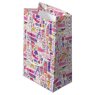 Cute Doodle Manicure Pattern Small Gift Bag