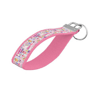 Cute Doodle Manicure Pattern Wrist Keychain