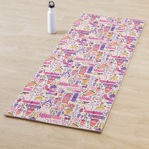 Cute Doodle Manicure Pattern Yoga Mat