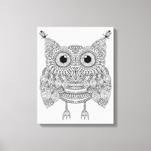 Cute Doodle Owl 6 Canvas Print