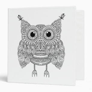 Cute Doodle Owl Binder