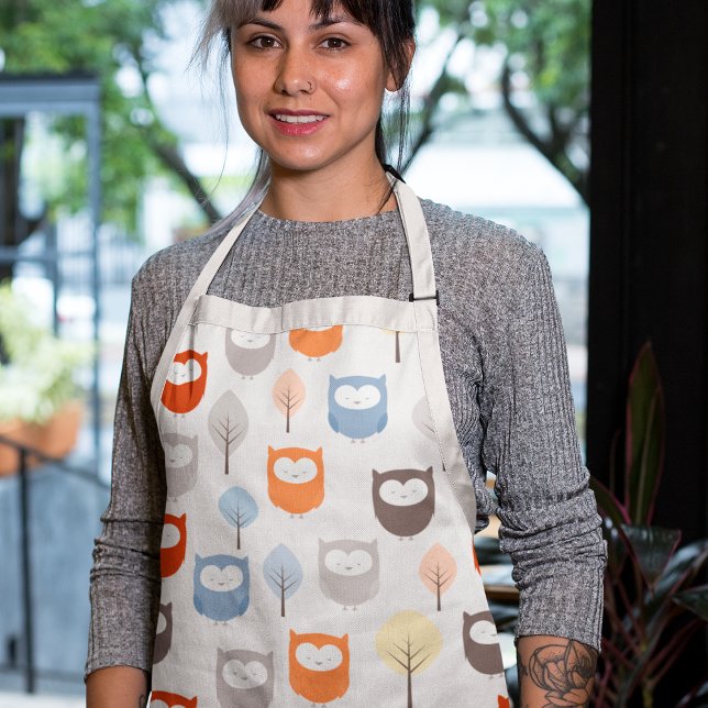 Cute Doodle Owls Apron (Creator Uploaded)