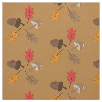 Cute Doodle Pattern Fall Theme Fabric by ArianeC at Zazzle