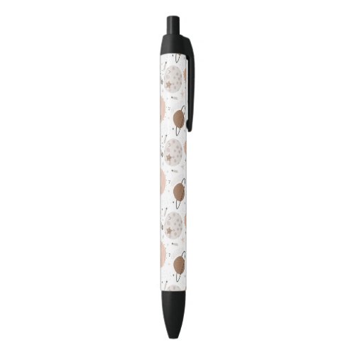 Cute Doodle Planet Pattern Black Ink Pen