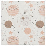 Cute Doodle Planet Pattern Fabric
