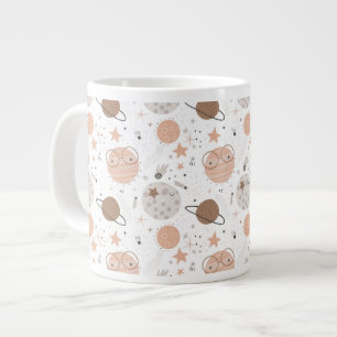 Cute Doodle Planet Pattern Giant Coffee Mug