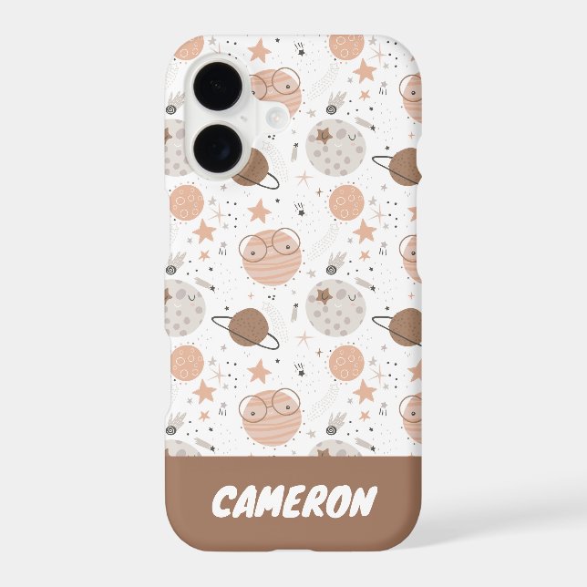 Cute Doodle Planet Pattern iPhone Case (Back)