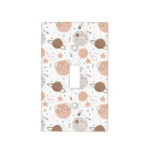 Cute Doodle Planet Pattern Light Switch Cover