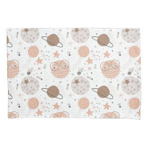 Cute Doodle Planet Pattern Pillow Case