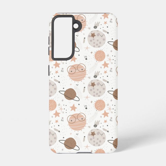 Cute Doodle Planet Pattern Samsung Galaxy Case (Back)