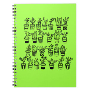 Cute Doodle Plants in Pots Notebook