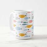 Cute Doodle School of Fish Pattern Coffee Mug