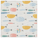 Cute Doodle School of Fish Pattern Fabric