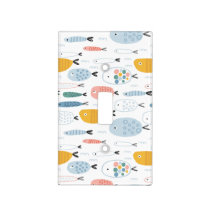 Cute Doodle School of Fish Pattern Light Switch Cover