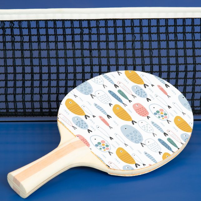 Cute Doodle School of Fish Pattern Ping Pong Paddle (Insitu)