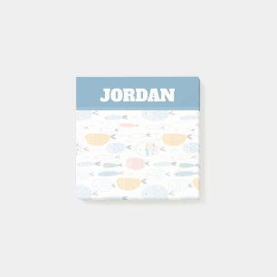 Cute Doodle School of Fish Pattern Post-it Notes