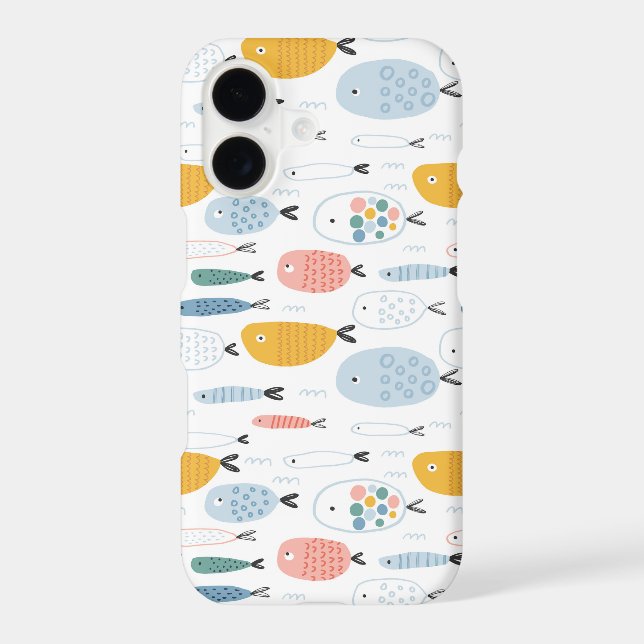 Cute Doodle School of Fish Pattern Samsung Galaxy Case (Back)