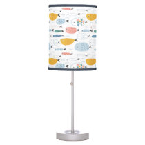 Cute Doodle School of Fish Pattern Table Lamp