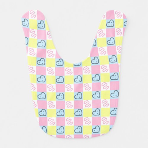 Cute Doodle Seamless Pattern baby bib