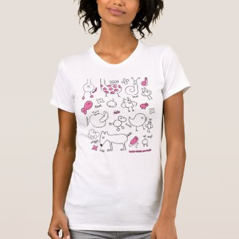 Cute Doodle T-shirt With Fantasy Animal Print by designalicious at Zazzle