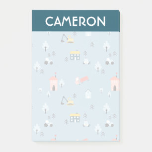 Cute Doodle Town Scene Pattern Post-it Notes