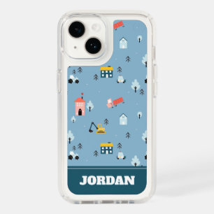 Cute Doodle Town Scene Pattern Speck iPhone 14 Case