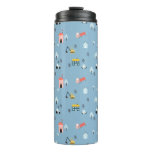 Cute Doodle Town Scene Pattern Thermal Tumbler