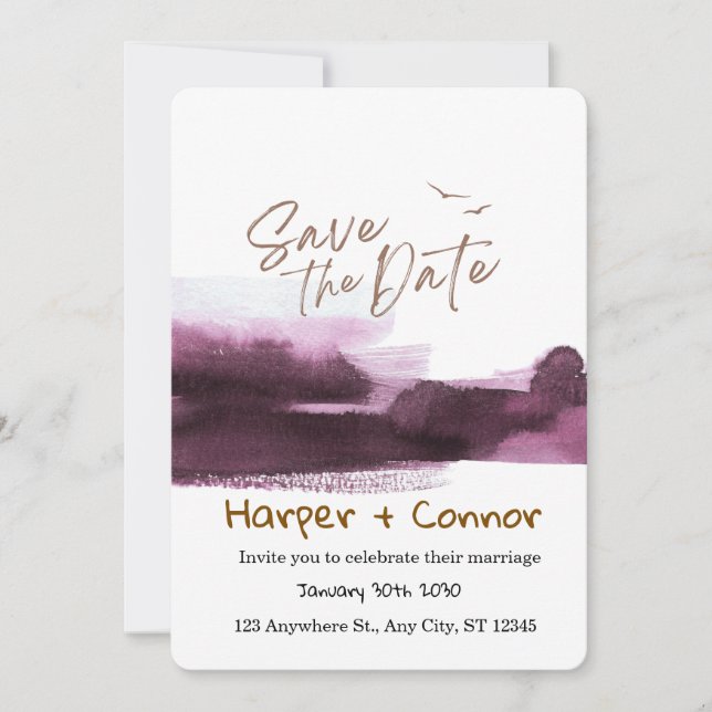 Cute Doodle Wedding Save the Date Invitation (Front)