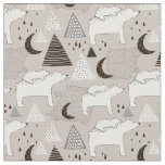 Cute Doodle Woodland Bear Pattern Fabric